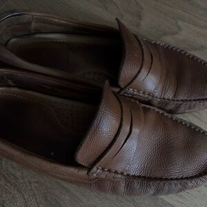 Nordstrom Brown Leather Slip-On Penny Loafers